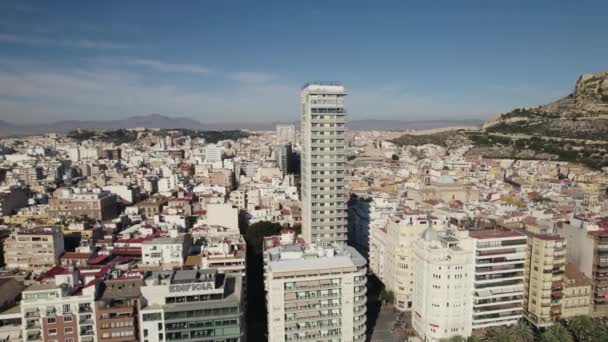 Vista Aérea Orbitando Sobre Hotel Alicante Gran Sol Alicante Tall — Vídeo de Stock