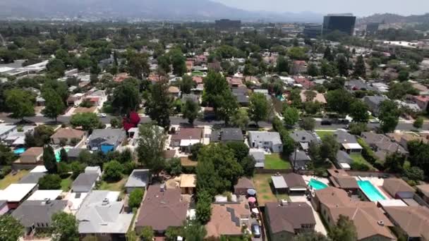 Voando Sobre Bairro Suburbano Burbank Califórnia Verão — Vídeo de Stock