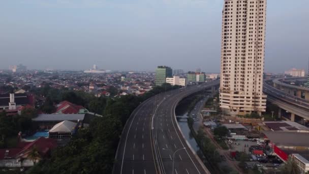 Aerial City Fly Road Apartment Bekasi Indonesia — Video