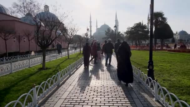 Istanbul Circa January 2022 View Tourists Famous City Square Called — стоковое видео