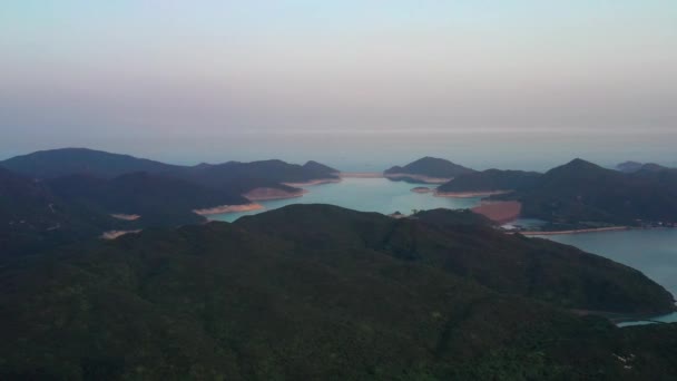Luchtopname Van High Island Reservoir Sai Kung Hong Kong Drone — Stockvideo