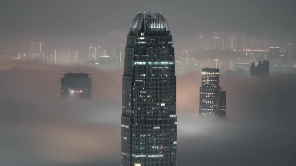 Снимок Беспилотника Международного Финансового Центра Гонконга Ifc Кадры Здание Видом — стоковое видео