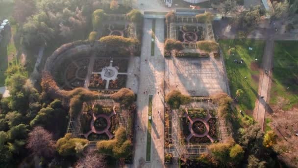 Letecký Pohled Dolly Zahradách Parque Araucano Las Condes Santiago Chile — Stock video