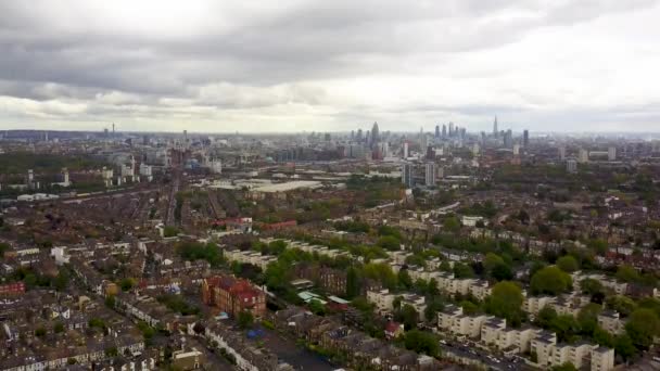 Aerial Shot South West London Looking City Skyline — Vídeo de Stock