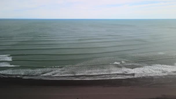 Landscape Video Raglan Black Sand Beach New Zealand — Vídeo de Stock