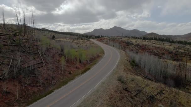 Вид Воздуха Через Отдаленную Горную Трассу Национальном Лесу Пайк Скалистые — стоковое видео