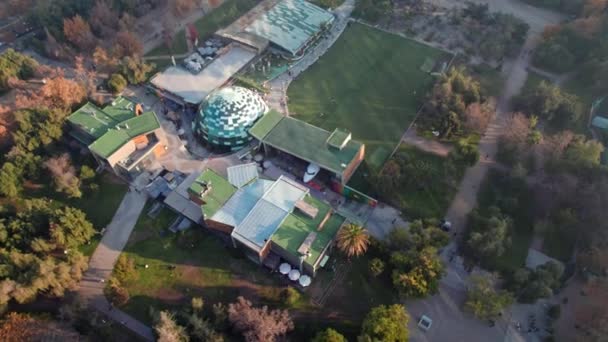 Aerial Orbit Kidzania Playground Parque Araucano Las Condes Santiago Chile — Stock video