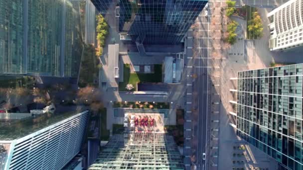 Overhead Jib View Corpartes Foundation Art Culture Center Las Condes – Stock-video