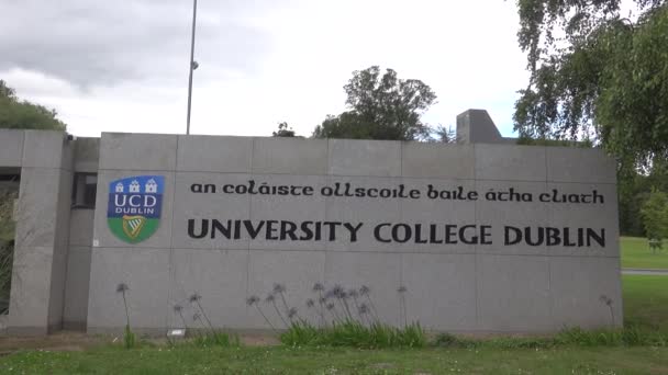 Vstup Dublin University College Pouze Pro Redakční Použití — Stock video