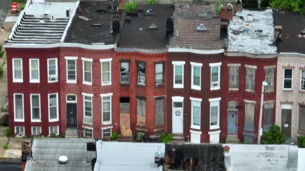 Knarklangare Bor Otrygga Hem Ghetto Amerika Förenta Staternas Stadsboende Förfallna — Stockvideo