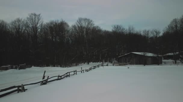 Wood Shack Fence Winter Dolly — 비디오