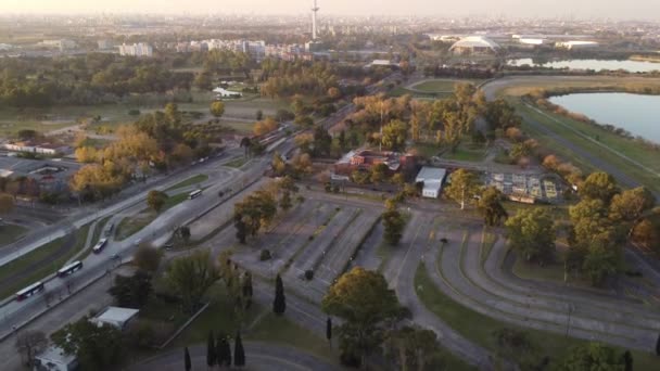 City Park Cityscape Sunset Buenos Aires Province Argentina — Vídeo de Stock