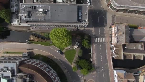 Soft Aerial Shot Degree Angle Kingston Thames — Vídeo de Stock