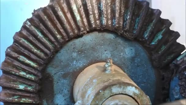 Close Dam Aqueduct Twisting Gears Videos — Stok video