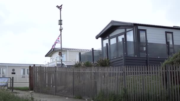 Wide Shot Caravan Holiday Homes Queens Jubilee England Hornsea Englands — Vídeo de Stock
