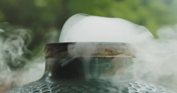 Meat Smoker Grill Slow Motion Smoke — Vídeos de Stock