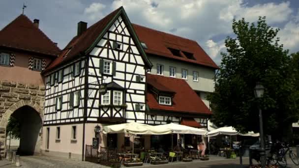 有餐厅的老德国酒店 — 图库视频影像