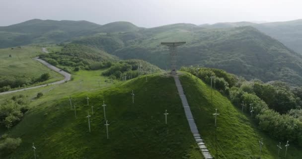 Aerial Overview Shot Magical Didgori Valley Landscape Georgia — Vídeos de Stock