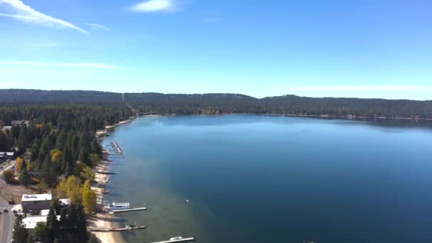 Luchtfoto Van Payette Lake Kustlijn Idaho — Stockvideo