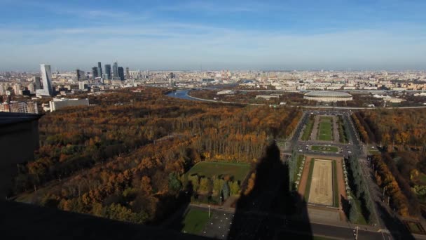 Time Lapse Uitzicht Moskou Stad Rusland Met Bewegende Schaduwen Voorkant — Stockvideo