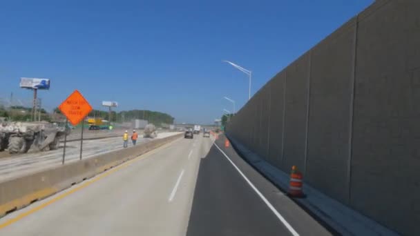 Construction Routes Avec Matériel Lourd Aux Heures Pointe Près Bridgeview — Video