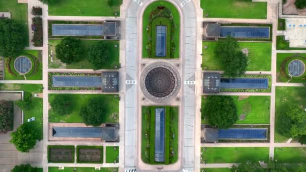 Top Antenne Van Ondergrondse Gedeelte Van Texas State Capitol Kantoren — Stockvideo