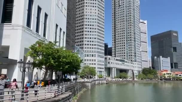 Uob Plaza Towers Located Downtown Singapore Central Business District Headquarters — Stockvideo