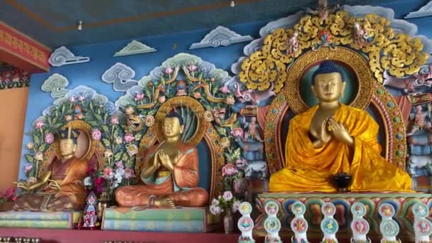 Statue Buddha Other Religious Leaders Lava Monastery Lava Kalimpong West — 图库视频影像