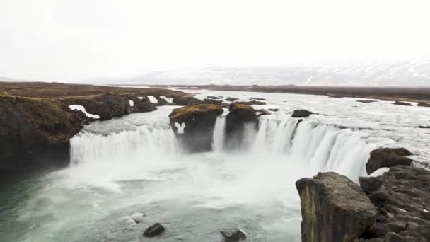 Wodospad Godafoss Północnej Islandii — Wideo stockowe