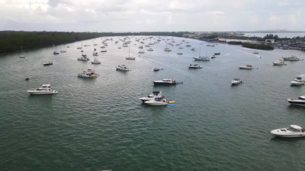 Barche Motore Yacht Miami Florida Volo Aereo — Video Stock