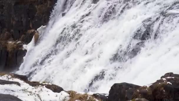 Water Dynjandi Waterfall Slowmotion — Stockvideo