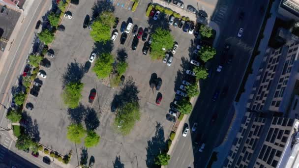 Lowering Top Aerial Outdoor Parking Lot Boise Idaho — Stock videók