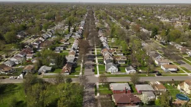 Vue Aérienne Quartier Résidentiel Dearborn Michigan Transfert Drone États Unis — Video