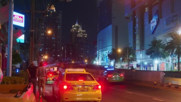 Kinematografické Městské Scénické Záběry Náhodné Klidné Ulice Bangkoku Thajsko Lidmi — Stock video