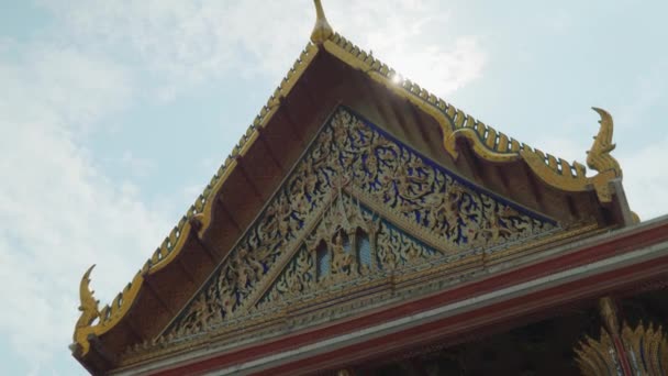 Cinematic Religious Travel Scenic Footage Buddhist Temple Wat Arun Old — Video