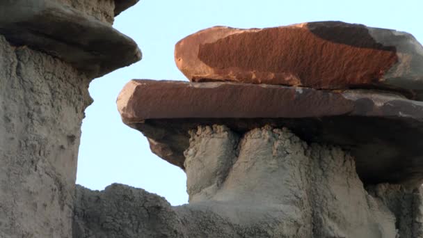 Caprock Hoodoo New Mexico Desert Close Static View — Stockvideo