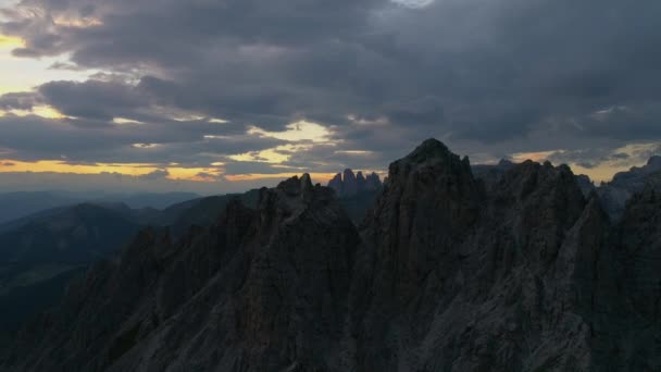 Breath Taking Dramatic Sunrise Sky Majestic South Tyrol Val Gardena — Vídeo de Stock