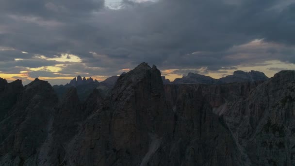 Breath Taking Dramatic Sunrise Sky Epic South Tyrol Val Gardena — Αρχείο Βίντεο
