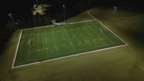 Aerial View Football Soccer Rugby Nfl American Foot Ball Field — Stockvideo