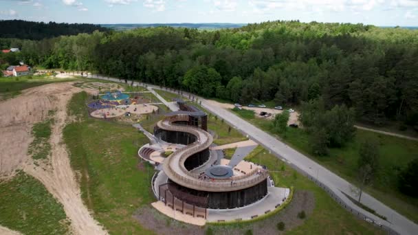 Drone Footage Graduation Tower Wieliczka Salt Mine Krakow Poland — ストック動画