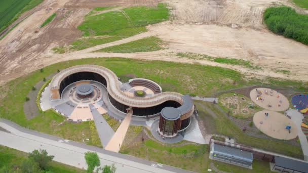 Aerial View Graduation Tower Wieliczka Salt Mine Krakow Poland — Stockvideo