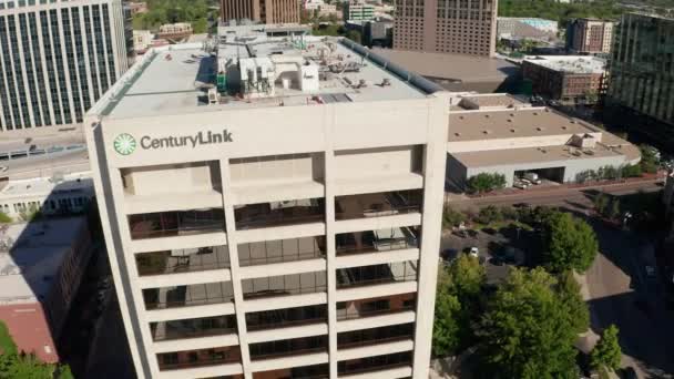 Orbiting Drone Shot Centurylink Building Idaho — Wideo stockowe