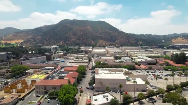 Aerial View Warner Bros Studios Film Production Lot Burbank California — Stockvideo
