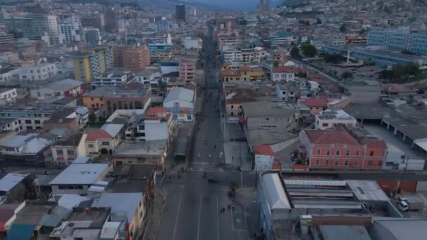 Aerial View Indigenous Protesters Quito Ecuador Patria National Strike — Stock Video