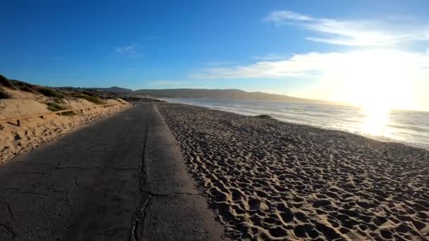 Pov Walking Monterey Bay Coastal Recreation Trail — Stock Video