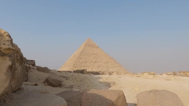 Великая Пирамида Гизы Самая Большая Египетская Пирамида Гробница Фараона Династии — стоковое видео