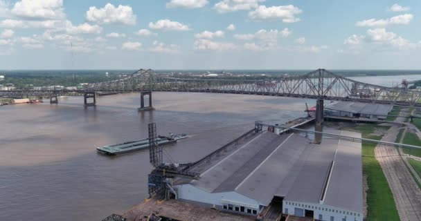 Aerial View Horace Wilkinson Bridge Baton Rouge Louisiana — ストック動画
