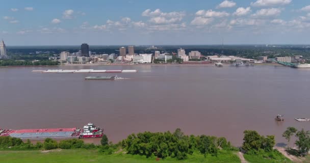 Aerial Mississippi River Baton Rouge Louisiana — 비디오