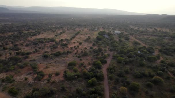 Huge Farmland Property South African Savannah Aerial View Panoramic — Vídeos de Stock