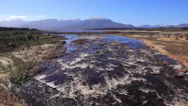 Snowmelt Flowing Large Dam — Stock Video